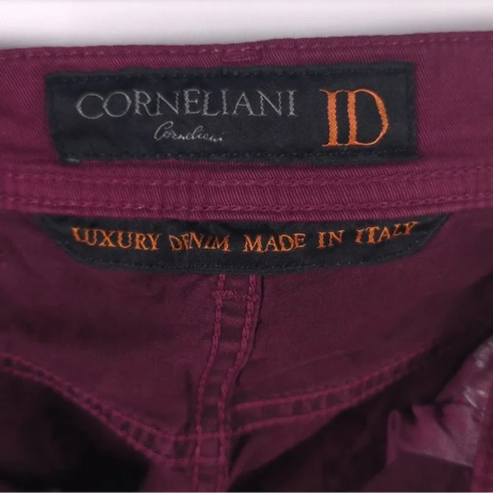 CORNELIANI ID LUXURY DENIM ITALY🇮🇹MADE y5p 7214JT4 00 Pants Burgundy‎ Size 34